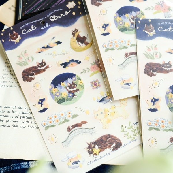 Sticker Sheet chất Tracing Paper kèm nhũ vàng 