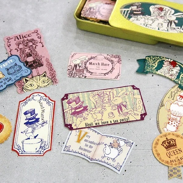 Các mẫu sticker flake có nhũ kèm hộp thiếc 