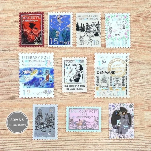 Các mẫu stamp sticker có nhũ/ cán lomo kèm hộp diêm đựng Shinzi Katoh | Chính hãng Nhật Bản
