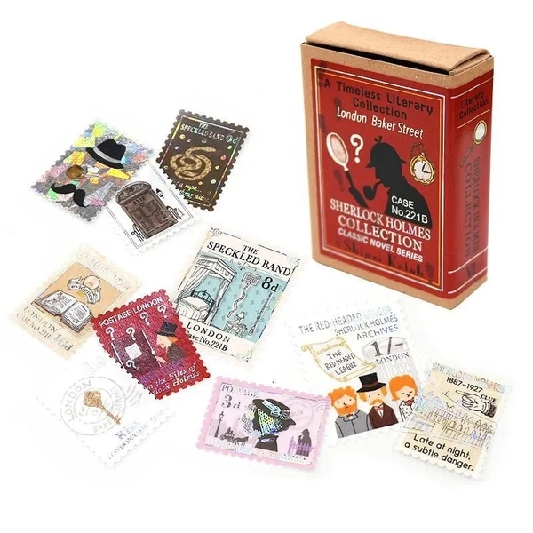 Các mẫu stamp sticker có nhũ/ cán lomo kèm hộp diêm đựng Shinzi Katoh | Chính hãng Nhật Bản