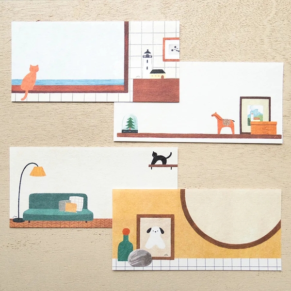 Chiết 4 tờ | các mẫu giấy note chữ nhật hãng Cozyca | hàng nhập chính hãng