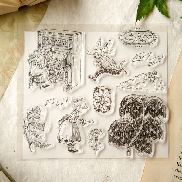Set con dấu trong suốt Clear Stamps 