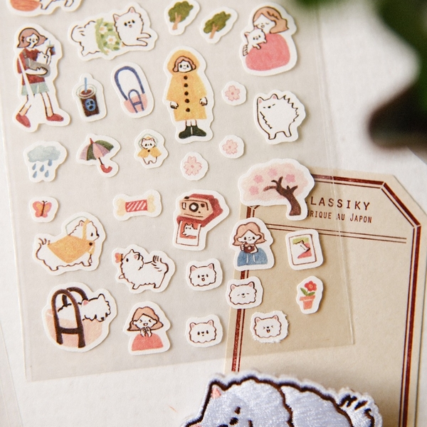 Các mẫu sticker mini giấy mỹ thuật đế trong suốt | original by teayoushop