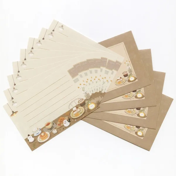 Set giấy viết thư Mini Mattari Animals | 8 giấy thư + 4 phong thư | Hãng NB Nhật Bản