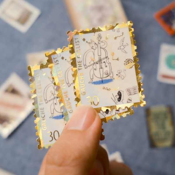 Các mẫu stamp sticker có nhũ/ cán lomo kèm hộp diêm đựng Shinzi Katoh | Chính hãng Nhật Bản