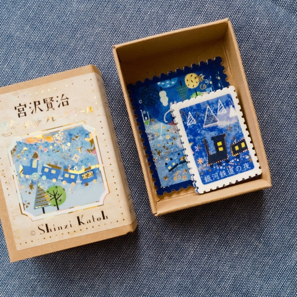 Các mẫu stamp sticker có nhũ/ cán lomo kèm hộp diêm đựng Shinzi Katoh | Chính hãng Nhật Bản