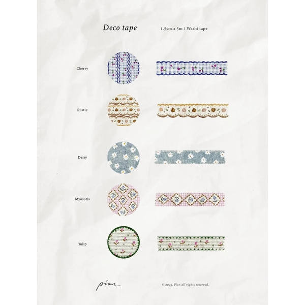 [Chiết 1 mét] Các mẫu Washi deco tape | hãng Pion Đài Loan