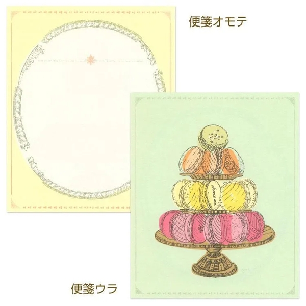 [8 giấy + 4 phong bì] Letter Set chủ đề Dessert - họa sĩ Inoue | Chính hãng Nhật Bản