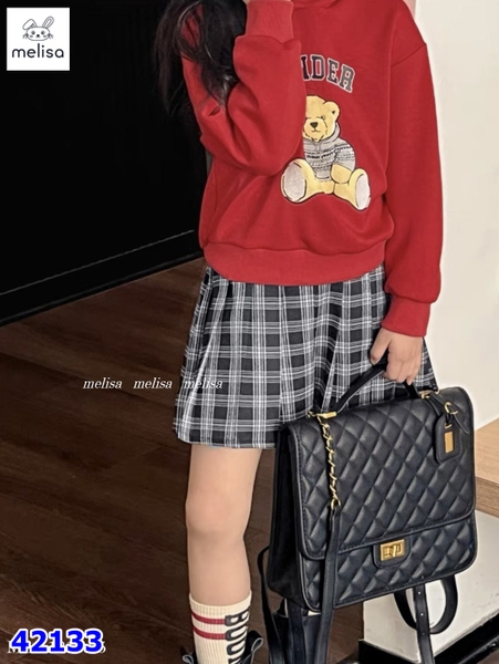 Set váy Melisa đỏ gấu Teddy - size 3-4y