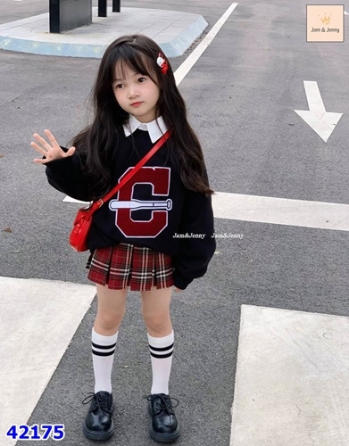 Set Hoodie J&J đen G - size 3-4y