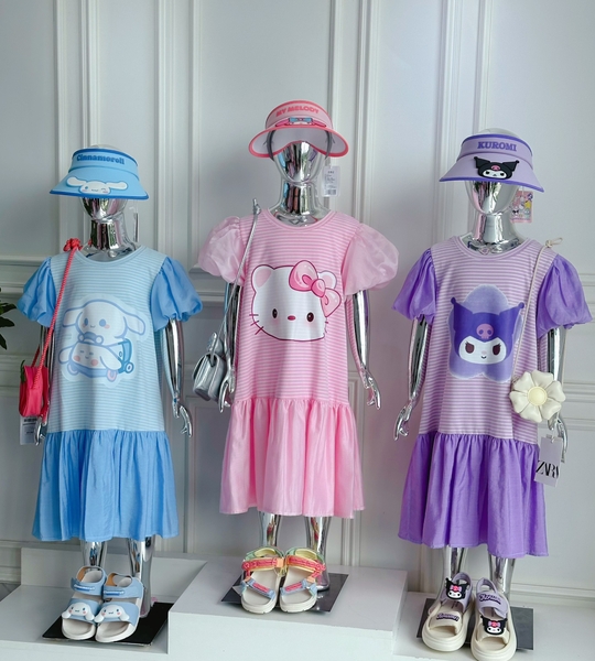 Đầm MiaKid sọc tím Kuromi