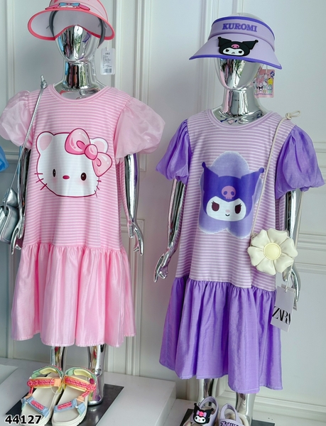 Đầm MiaKid sọc tím Kuromi