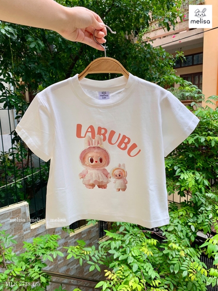 Set váy Melisa trắng Labubu, váy bí hồng - size 3-4y