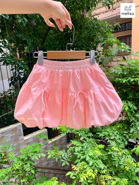 Set váy Melisa trắng Labubu, váy bí hồng - size 3-4y