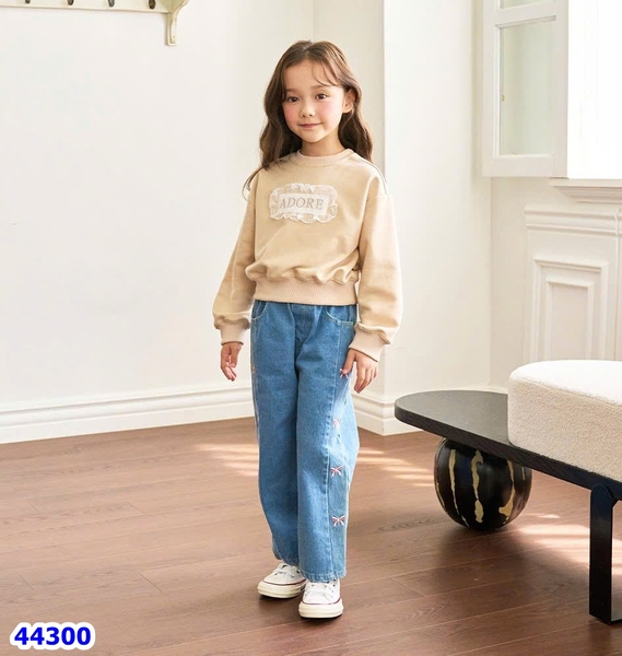 Quần jean Bebezo xanh nơ - size 130