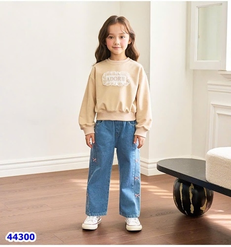 Quần jean Bebezo xanh nơ - size 130