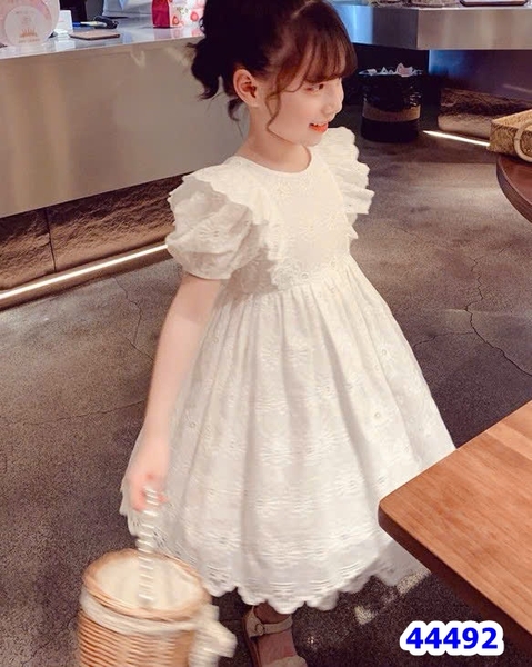 Đầm Sofia trắng dập hoa - size 2-3y