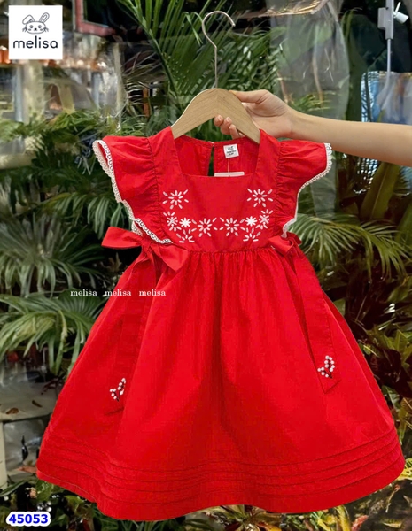 Đầm Melisa đỏ cánh tiên+băng đô