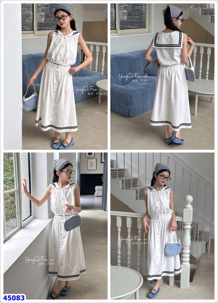 Set váy trắng thuỷ thủ
