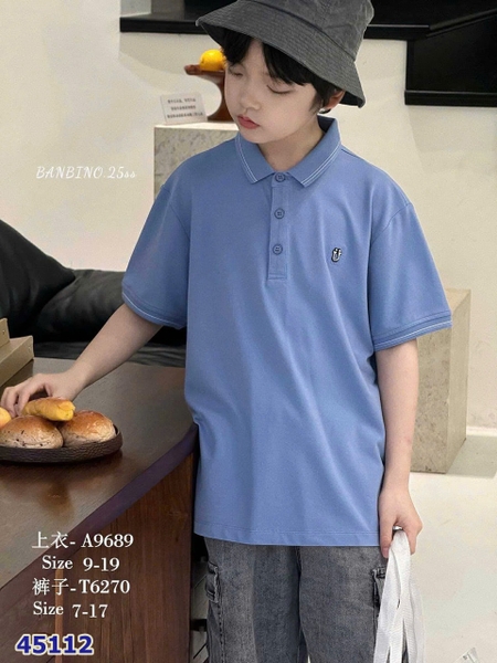 Áo Polo Babino xanh chữ U