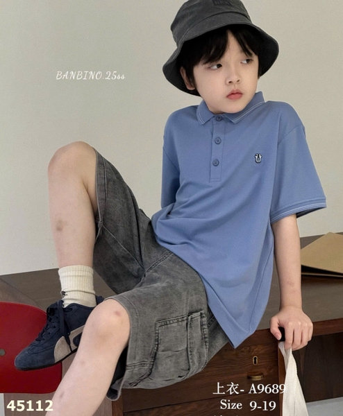 Áo Polo Babino xanh chữ U