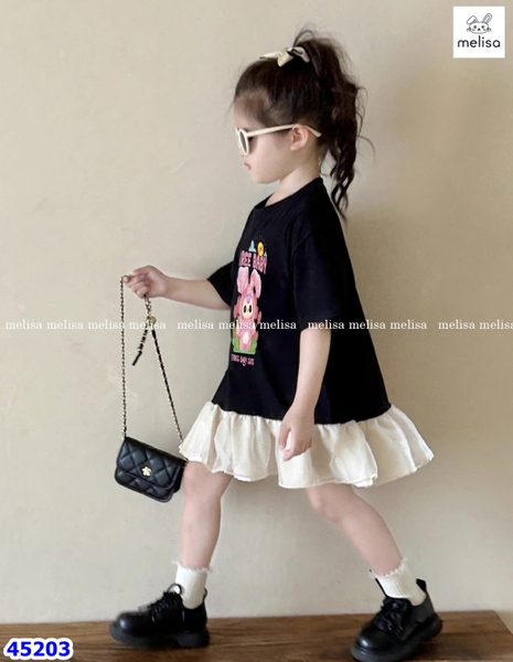 Đầm Melisa đen Baby3 thỏ