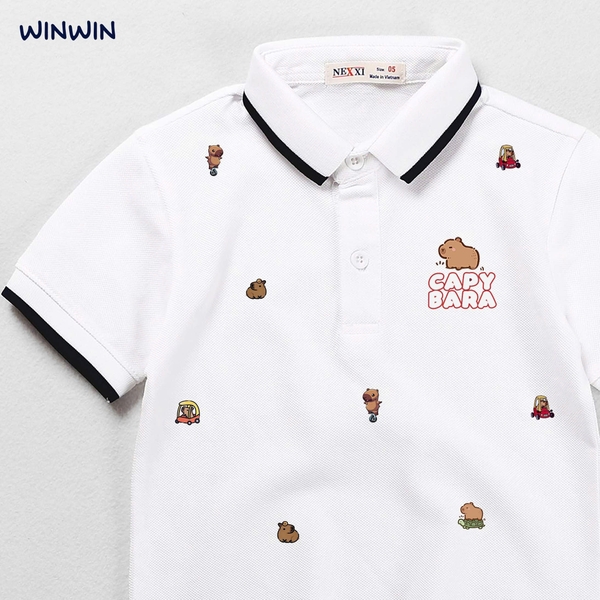 Áo Polo Nexxi trắng CapyBara