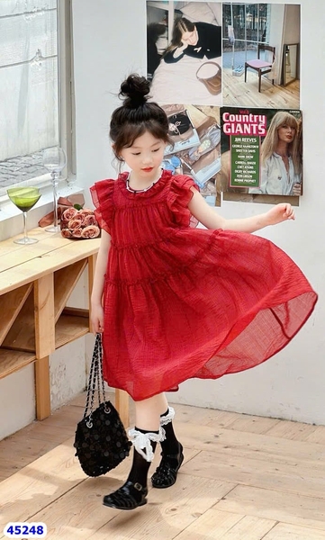 Đầm Sofia đỏ cánh tiên