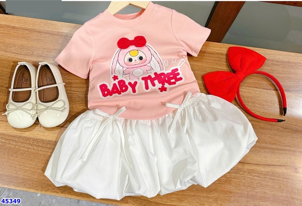 Set MiaKid hồng BB3 nơ