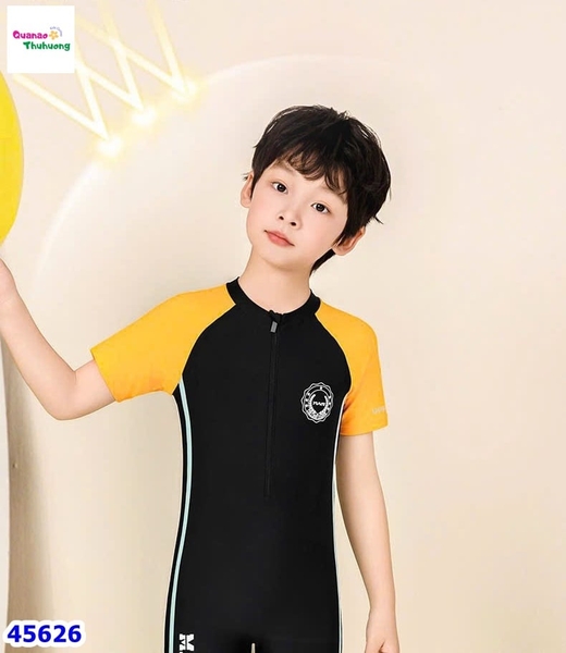 Bộ bơi liền Ylike đen tay vàng