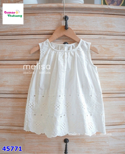 Set bộ Melisa trắng dập hoa