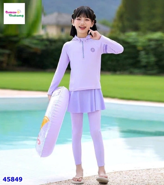 Bộ bơi Yike tím có nón