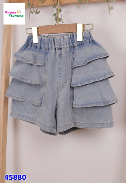 Quần short jean xanh tầng
