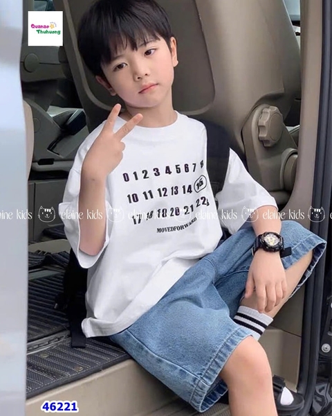 Set Elaine áo trắng in số