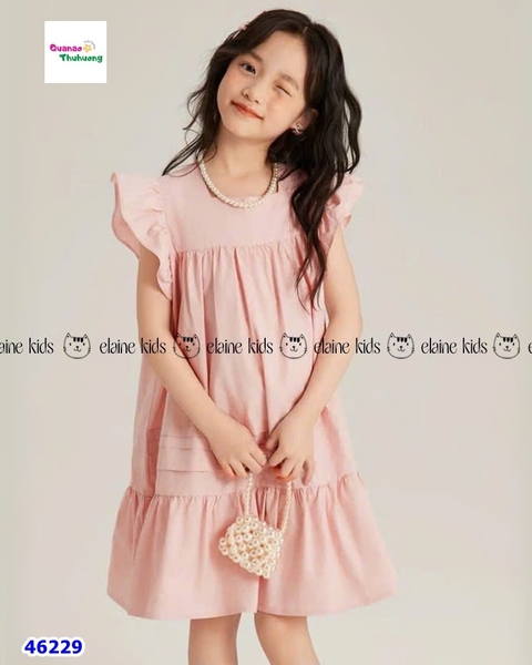 Đầm Elaine hồng tay cánh tiên