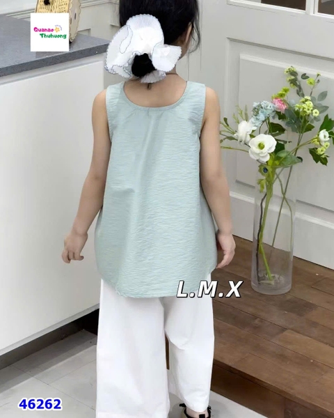 Set áo xanh, quần trắng