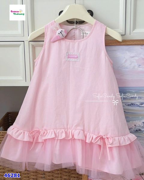 Đầm Sofia hồng phối ren