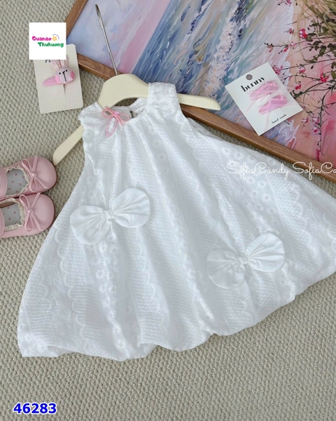 Đầm bí Sofia trắng đính nơ