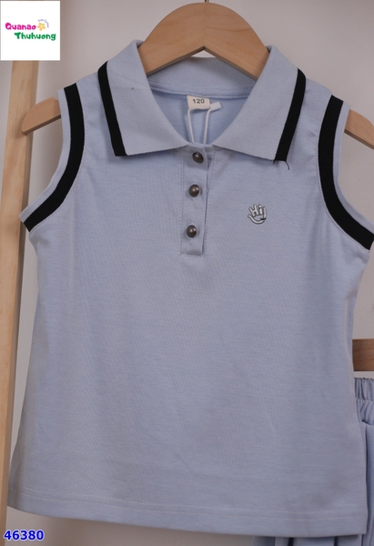 Set váy Polo xanh dương chữ Hi