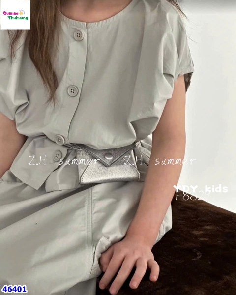 Set váy ZH Kids xám, váy dài