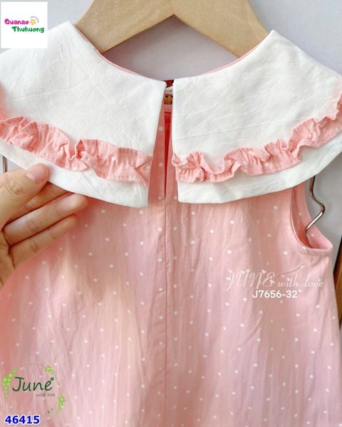 Đầm June hồng chấm bi