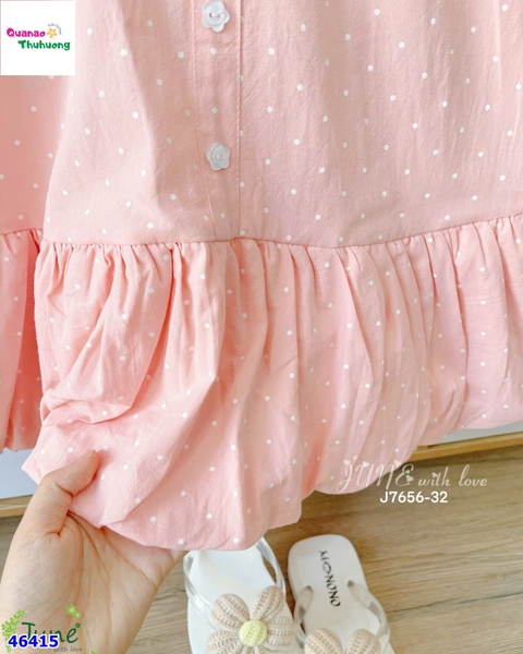Đầm June hồng chấm bi