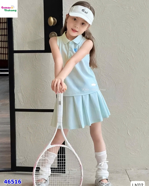 Set Polo Liebe xanh ngọc nơ