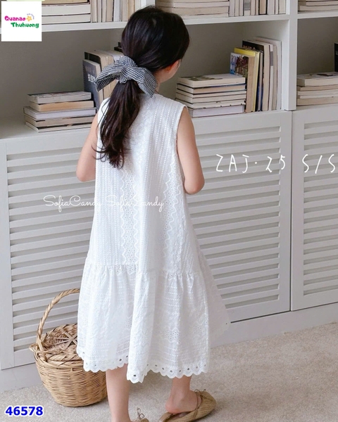 Đầm Sofia trắng thêu hoa