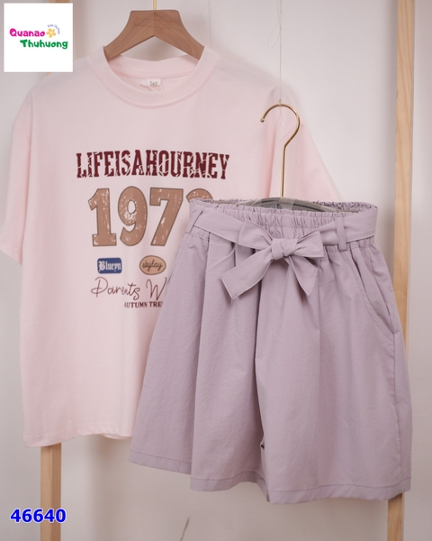 Set áo hồng 1973, quần short