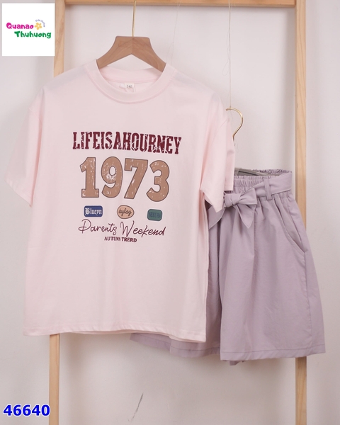 Set áo hồng 1973, quần short