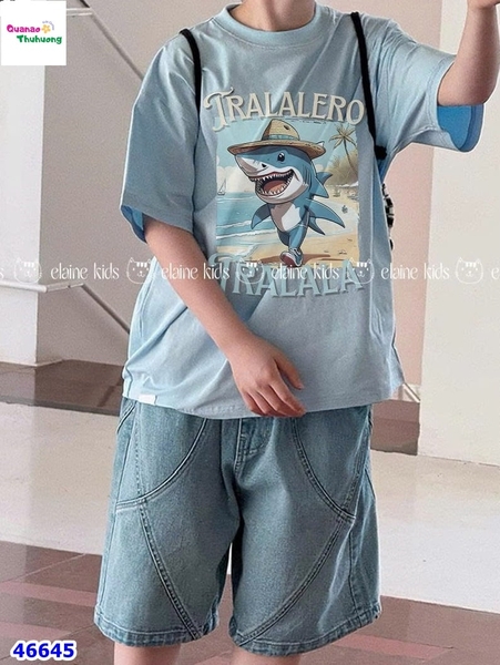 Bộ Elaine xanh cá mập Tralala
