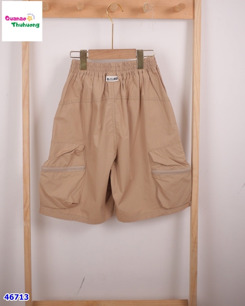 Quần short kaki nâu túi hộp