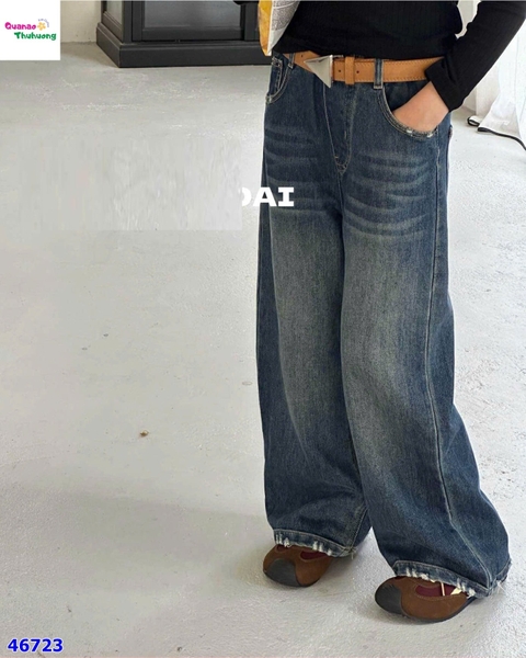 Quần Jean HSD xanh thêu ALO vàng