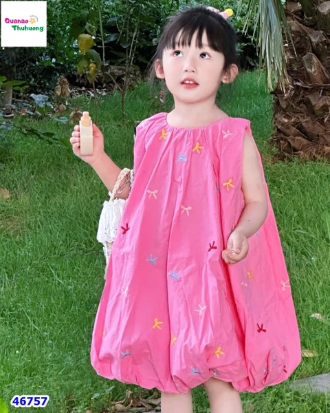 Đầm bí Miakid hồng nơ